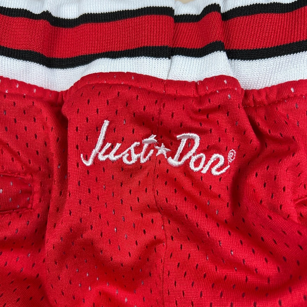 Just Don Chicago Bulls Mens Medium Red Mesh Basketball Shorts 1997-98 NBA USA - Picture 4 of 9